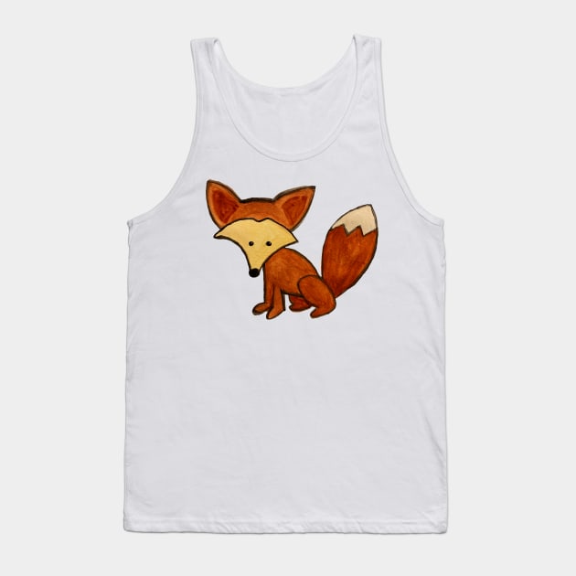 Red Fox: Watercolor Cartoon Tank Top by 1000Words-Emily